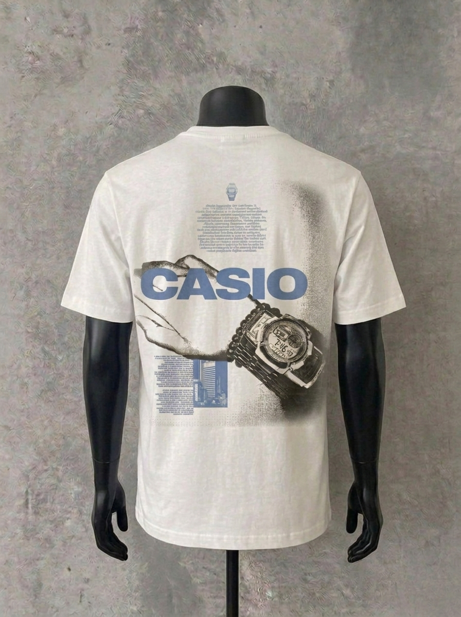 Casio Classic Double Sided | White Tee