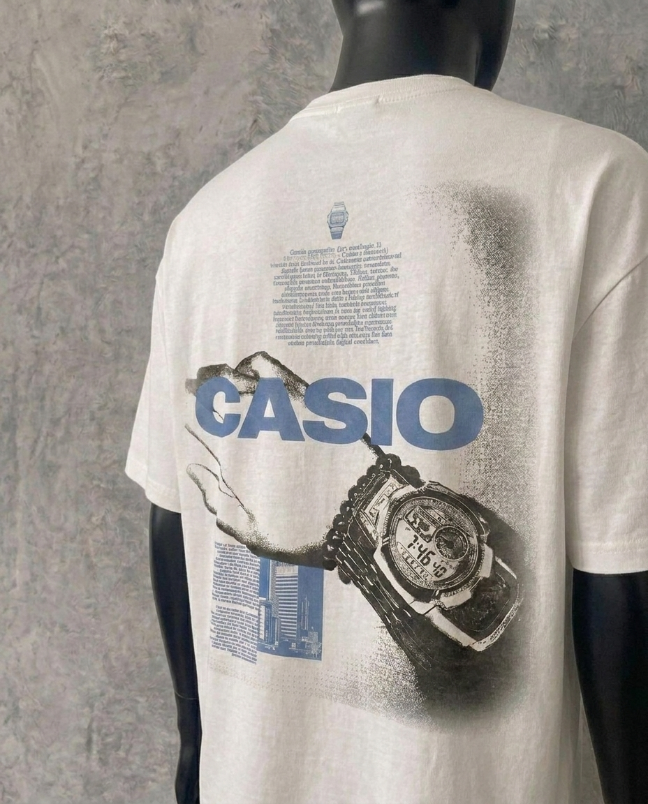 Casio Classic Double Sided | White Tee