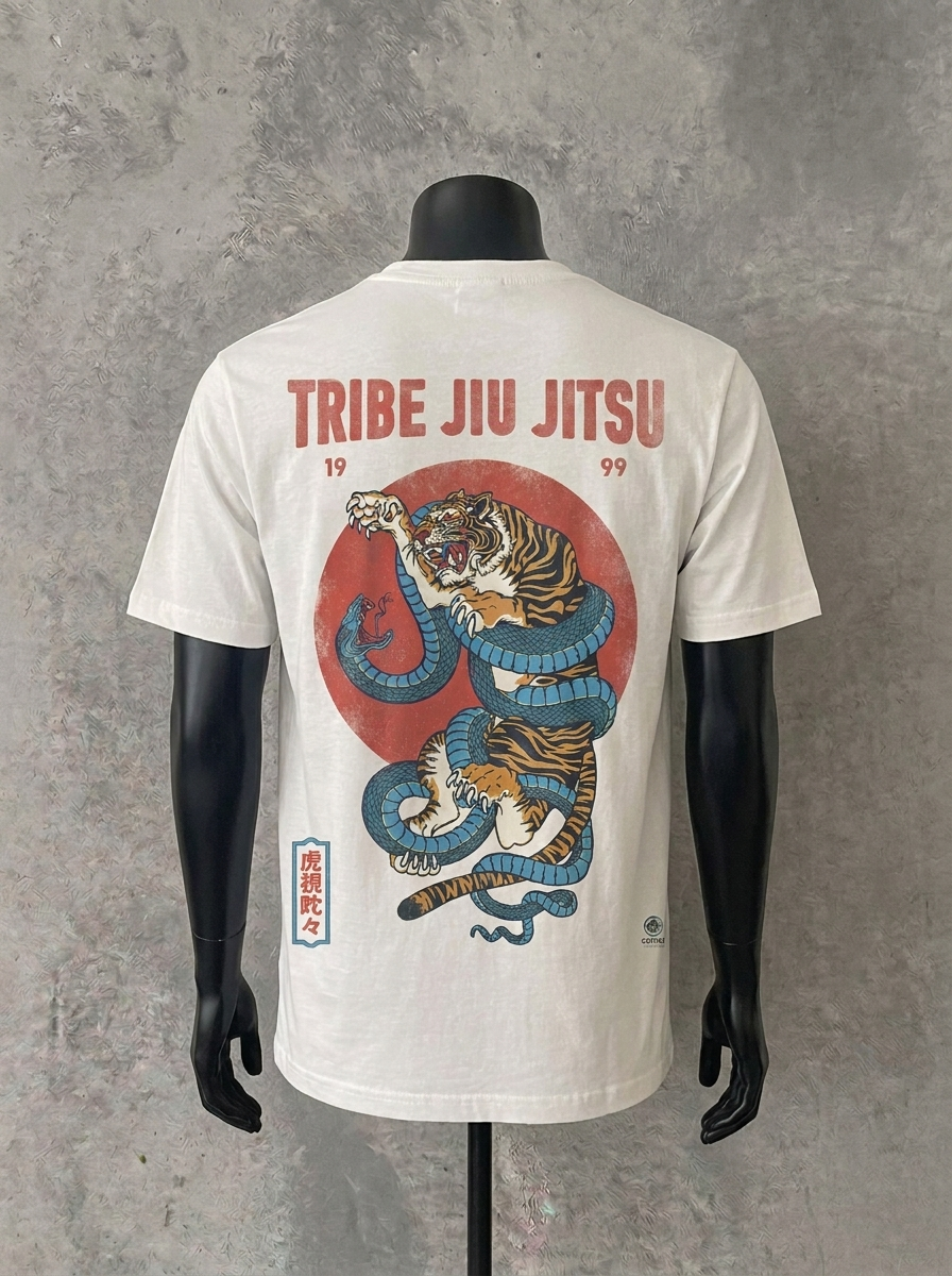 Tribe Jiu Jitsu (Back Print) | White Tee