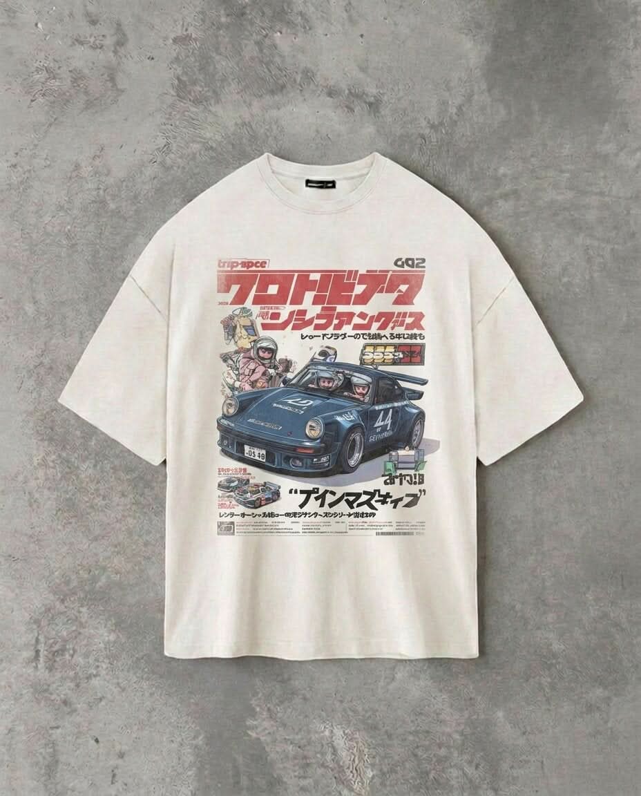 Japanese Motorsport Poster Graphic Tee | White T-Shirt