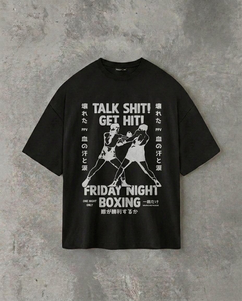“Talk Shit, Get Hit” Statement | Black Tee
