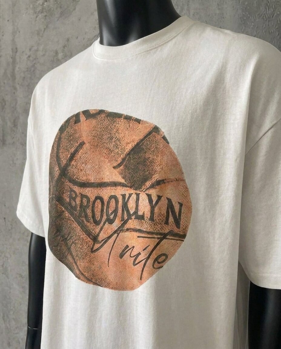 Brooklyn Basketball White Tee