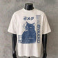 Rauchende Katze | Weißes T-Shirt