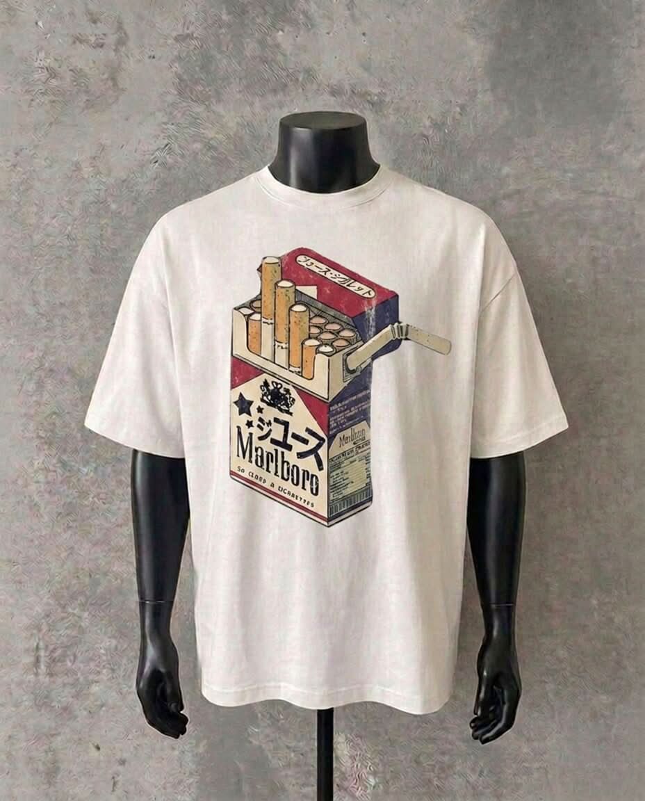 Marlboro Pack Vintage Style | White Tee