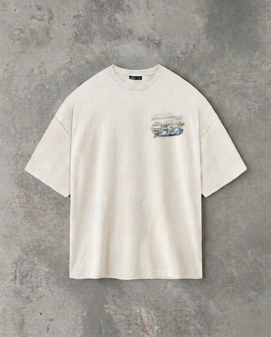 Racecars | White Tee (Front logo - Small)