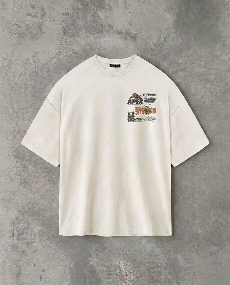 Streetwear Logo Collage - Back Print | White Tee