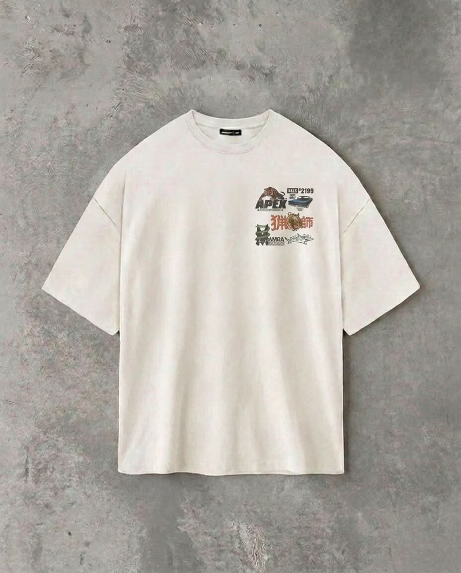 Streetwear Logo Collage - Back Print | White Tee