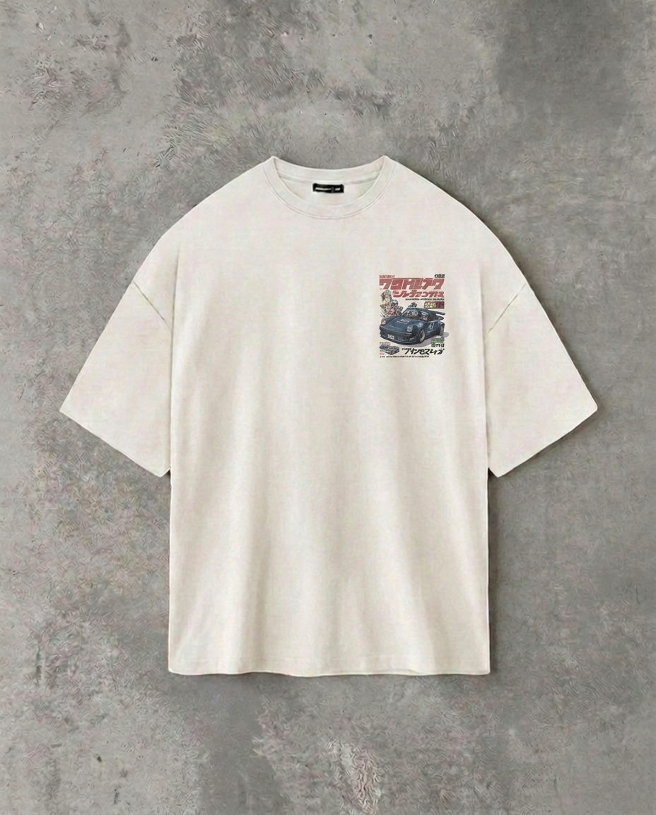 Blue Racecar Graphic Tee | White Tee