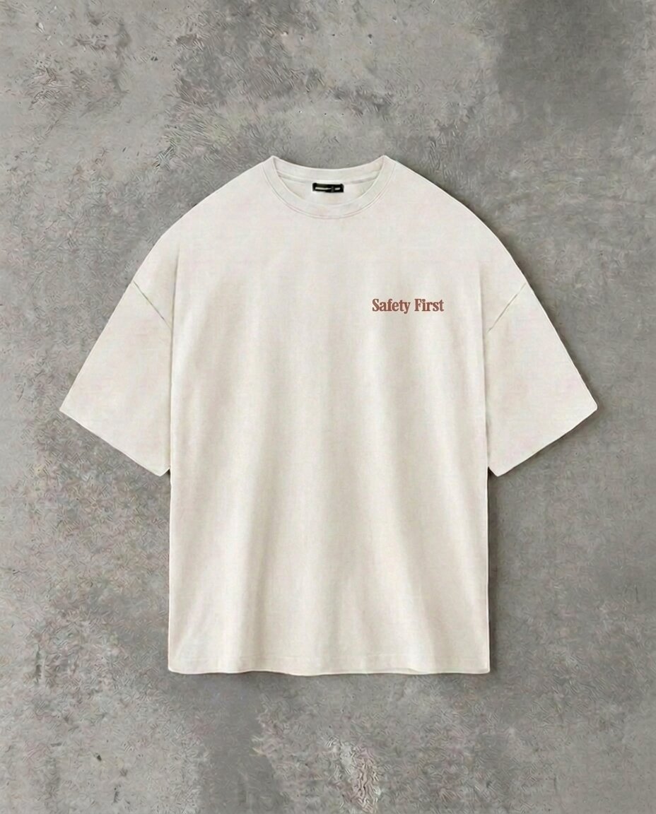 Safety First Double Sided | White Tee
