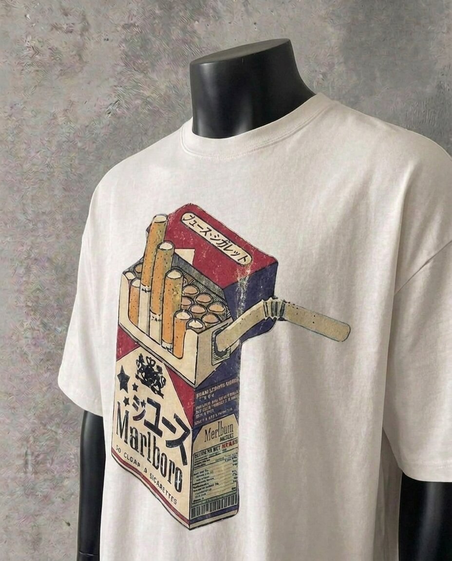 T-shirt blanc | Marlboro style vintage