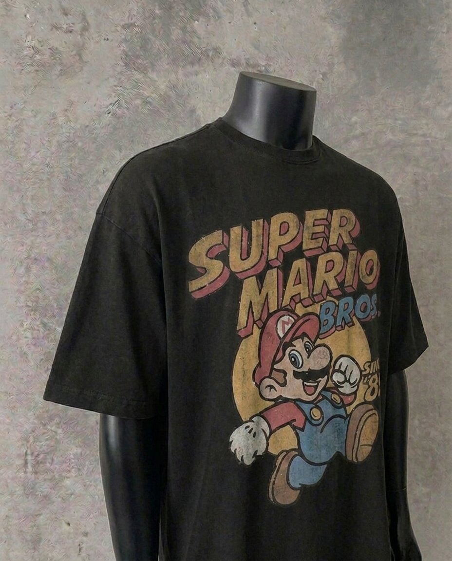 “Super Mario Bros.” Vintage Style | Black Tee