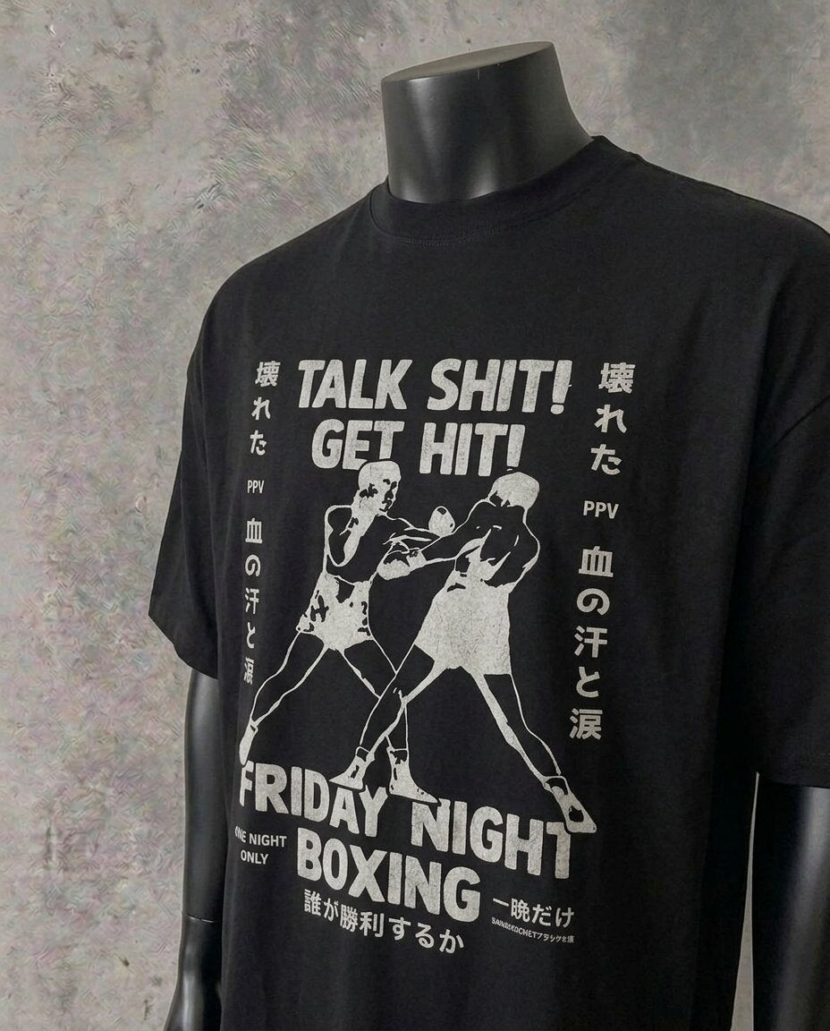 “Talk Shit, Get Hit” Statement | Black Tee