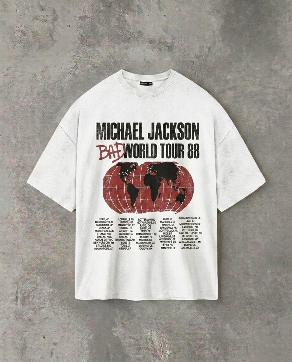 Michael Jackson Bad Tour '88 | White Tee
