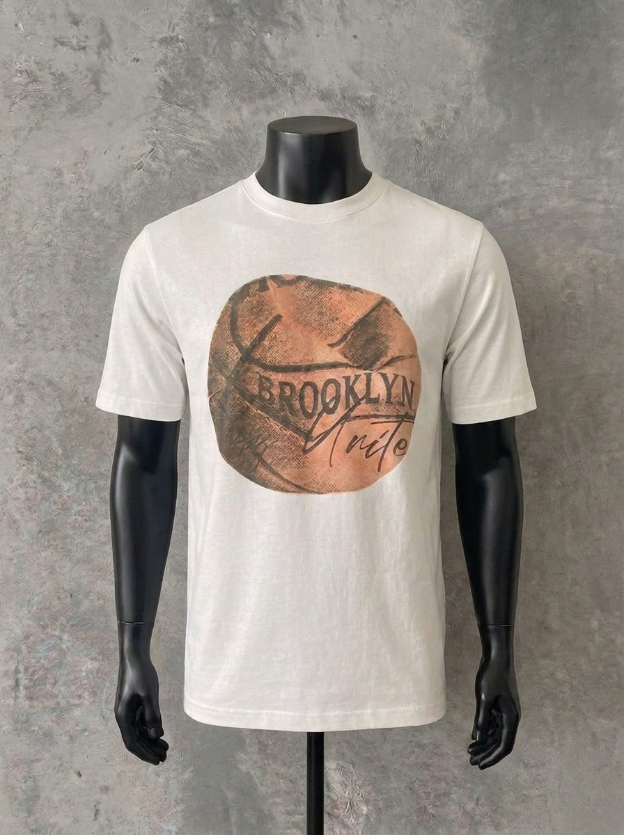 T-shirt blanc de basketball Brooklyn