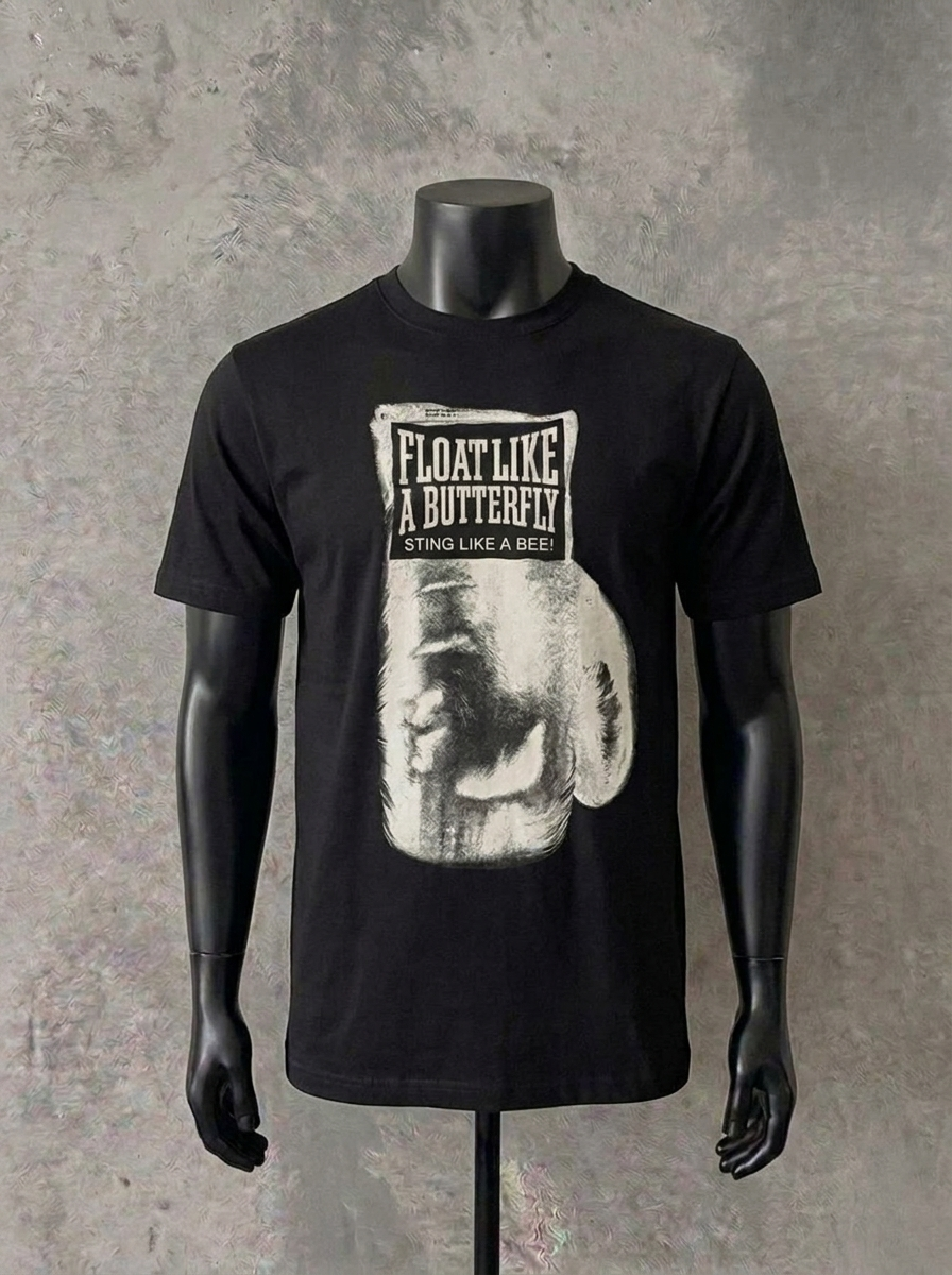 „Float Like a Butterfly“ | Schwarzes T-Shirt