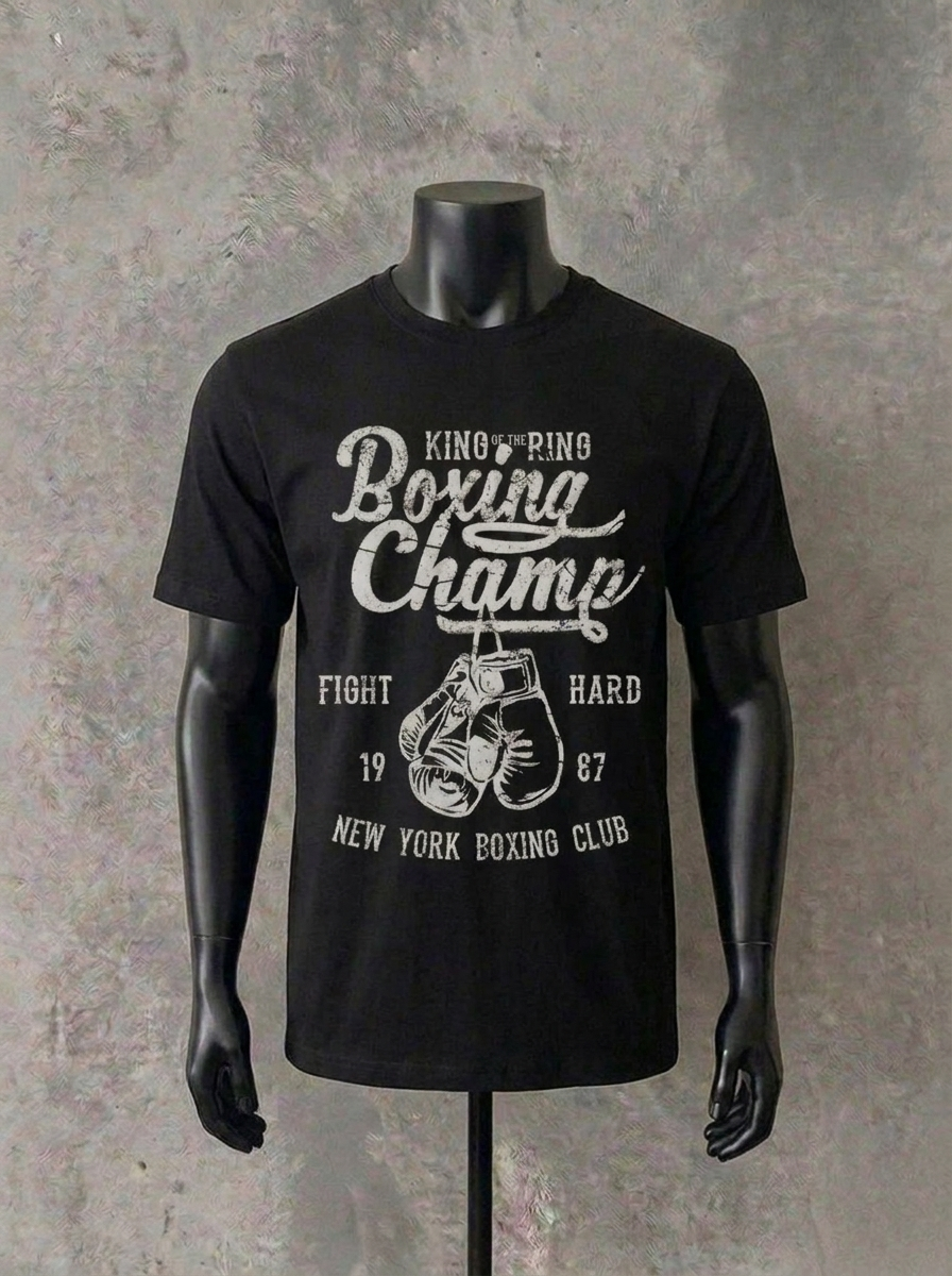 « Champion de Boxe » — Style Vintage | T-shirt Noir