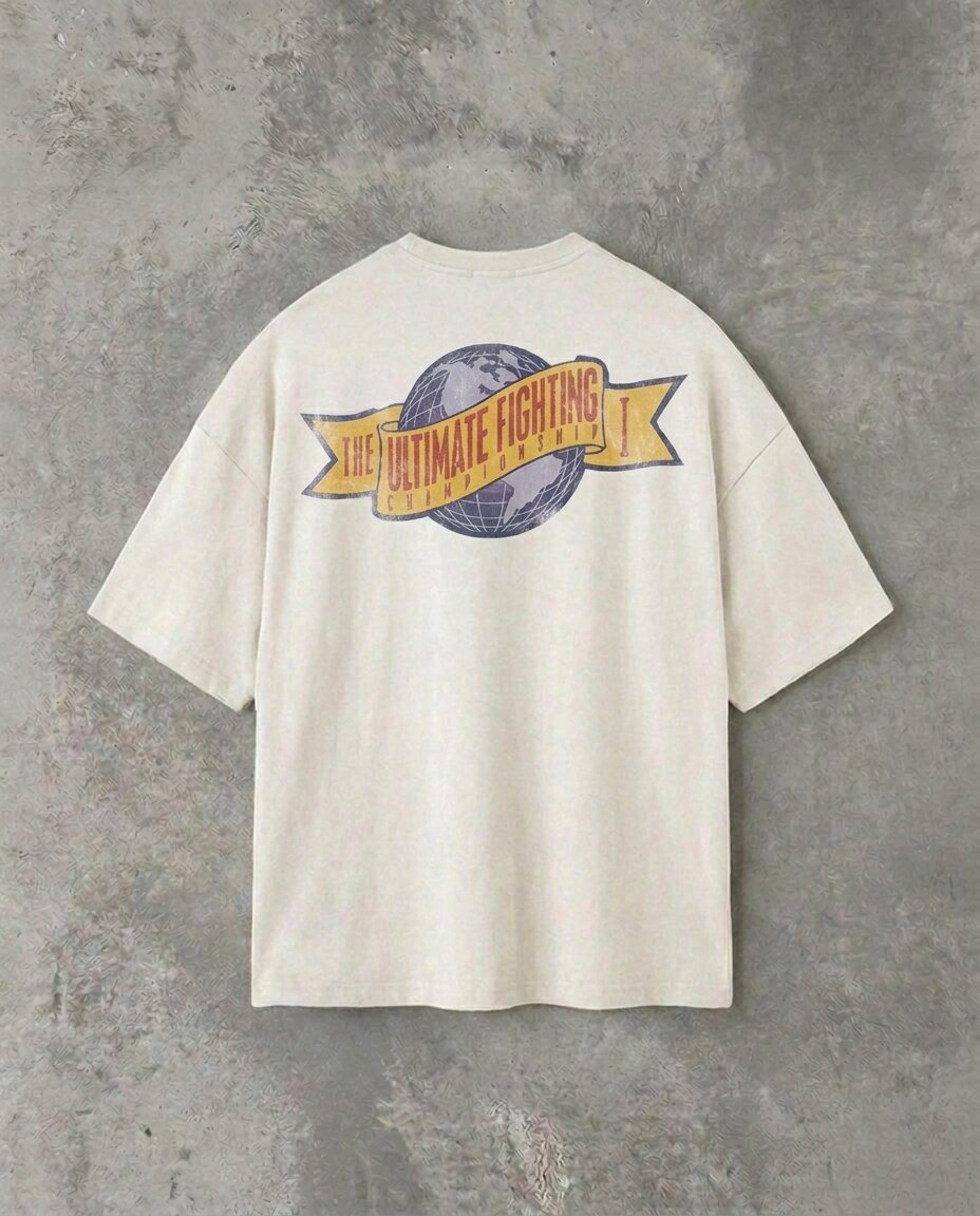 Ultimate Fighter Retro (Back Print) | White Tee