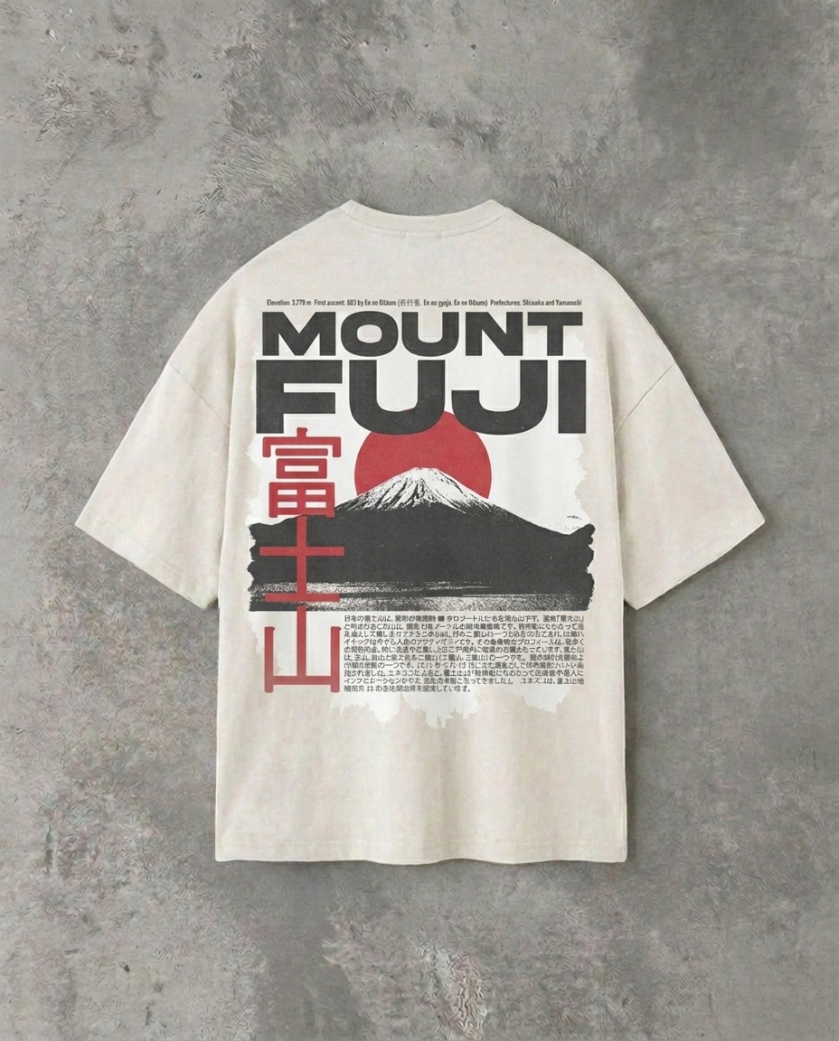 Mount Fuji - Back Print | White Tee