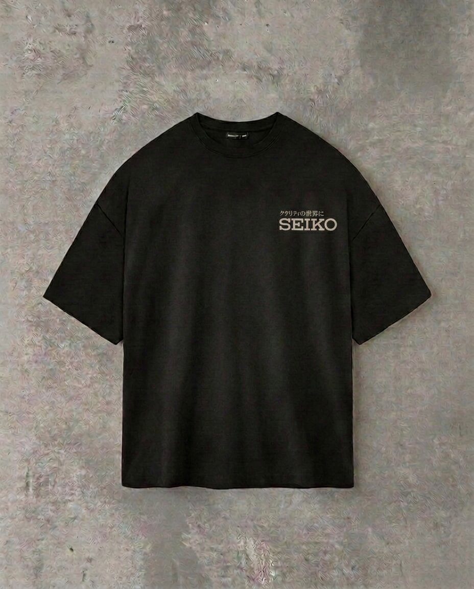 Seiko Classic Double Sided | Black Tee