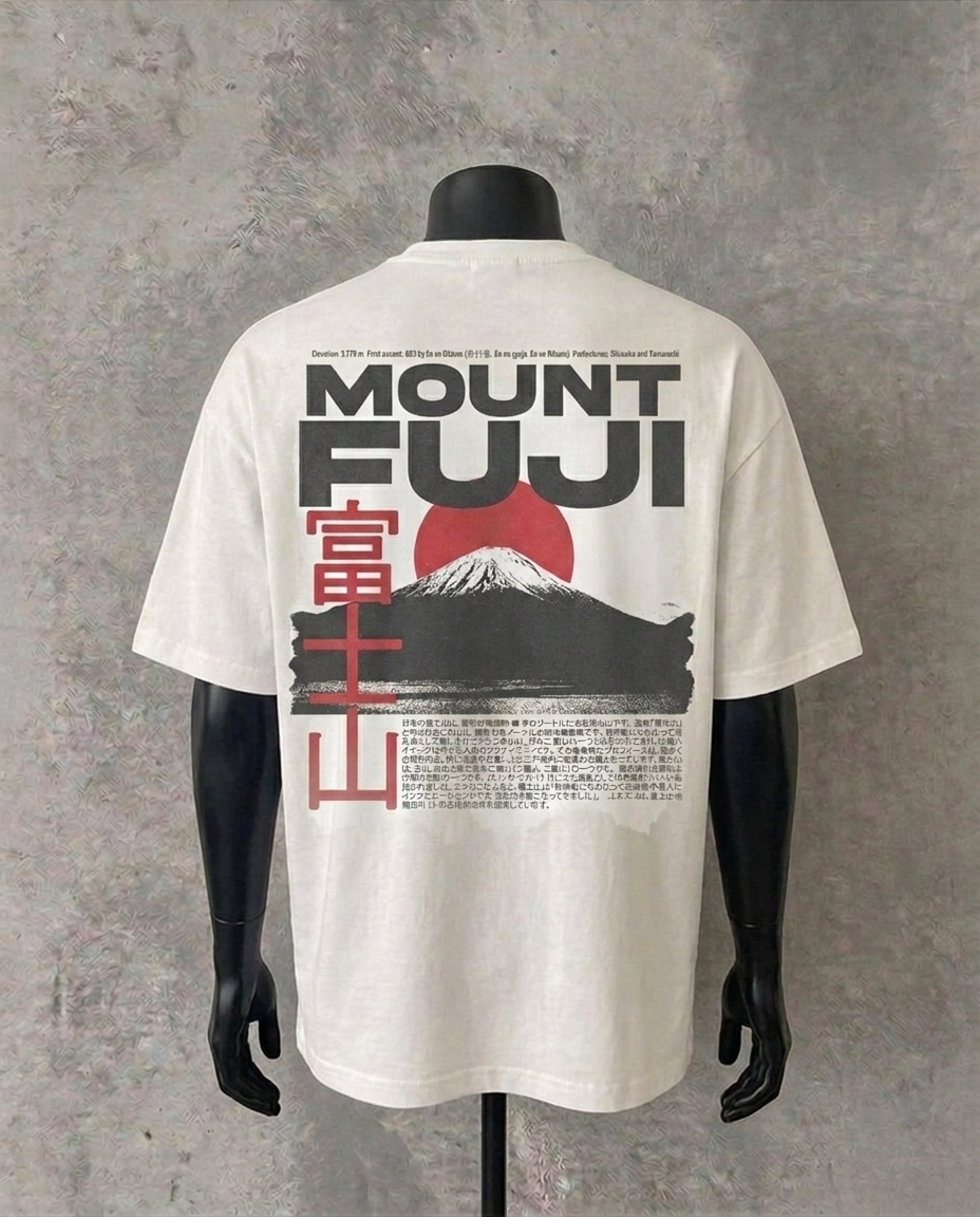 Mount Fuji - Back Print | White Tee