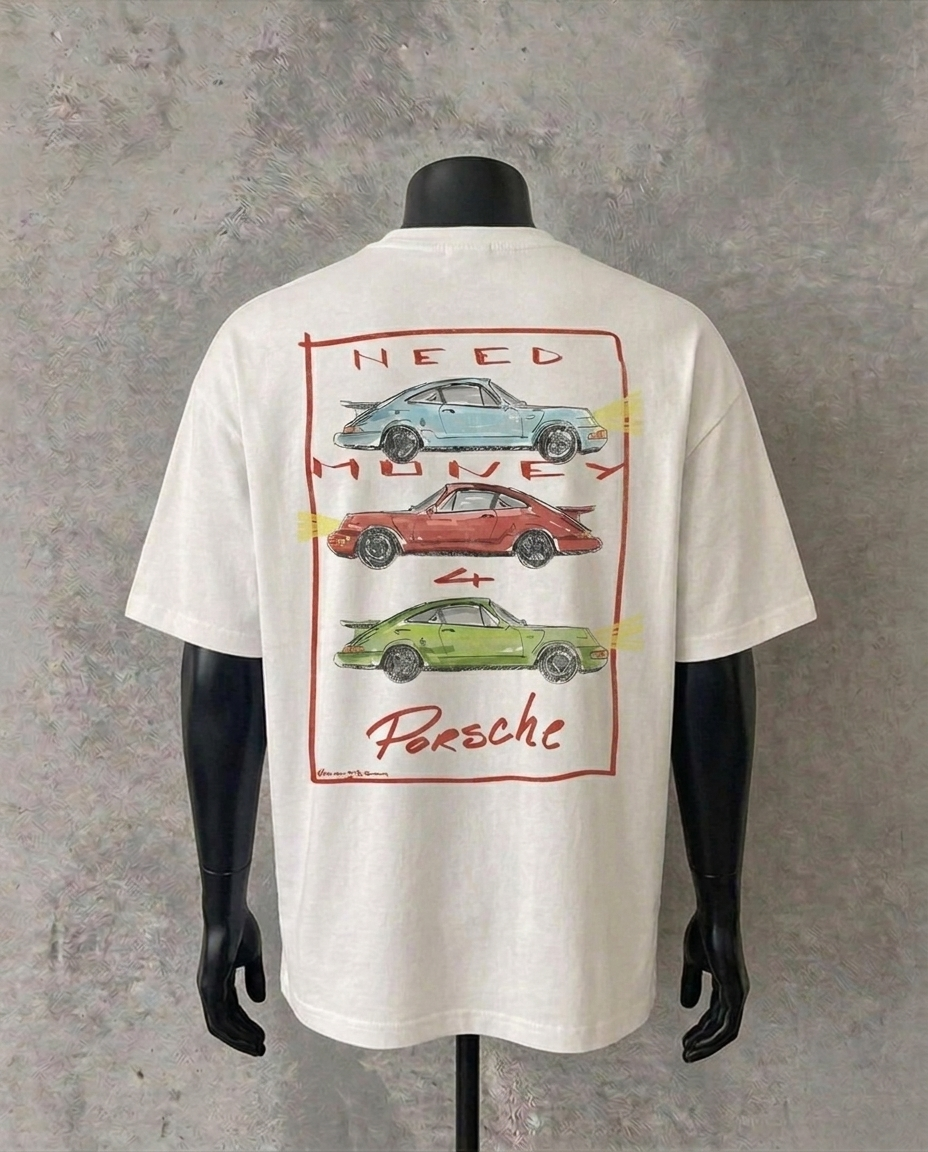 Porsche - Back Print | White Tee