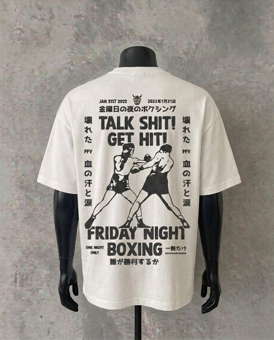 Talk Shit Get Hit (Back Print)| White Tee