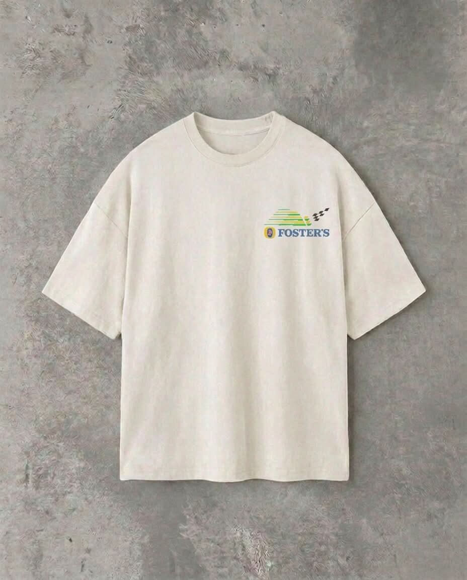 Retro 1986 Fosters F1 White Heavy Weight T-Shirt