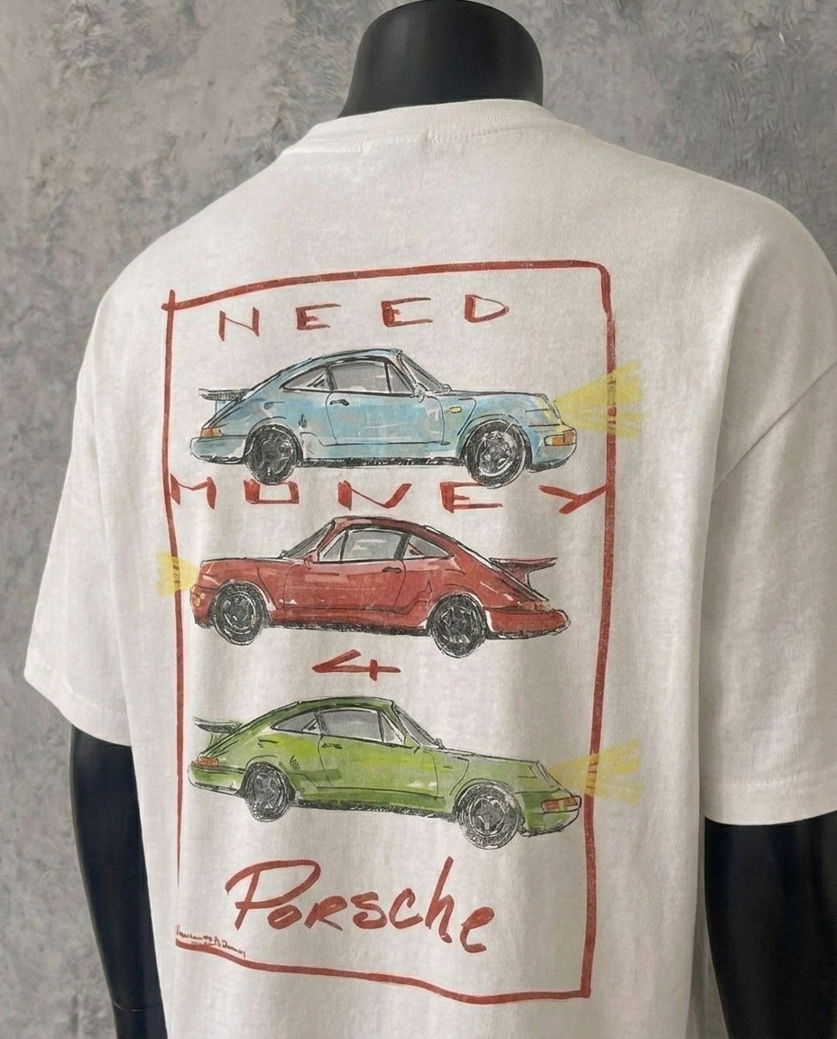 Porsche - Back Print | White Tee