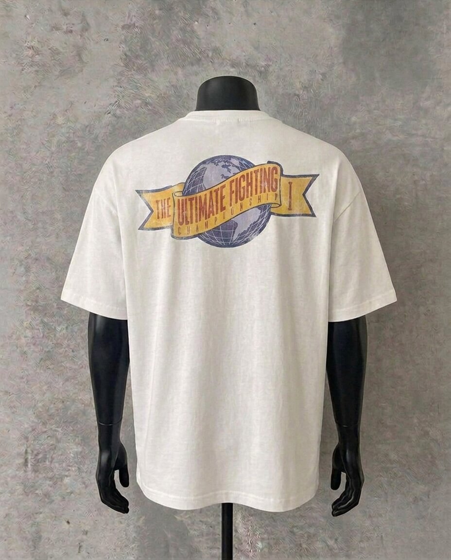 Ultimate Fighter Retro (Back Print) | White Tee