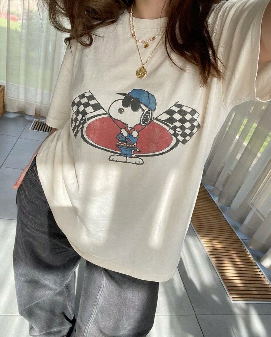 Snoopy Racing Club White Tee