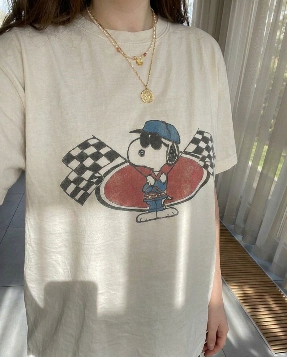 Snoopy Racing Club White Tee