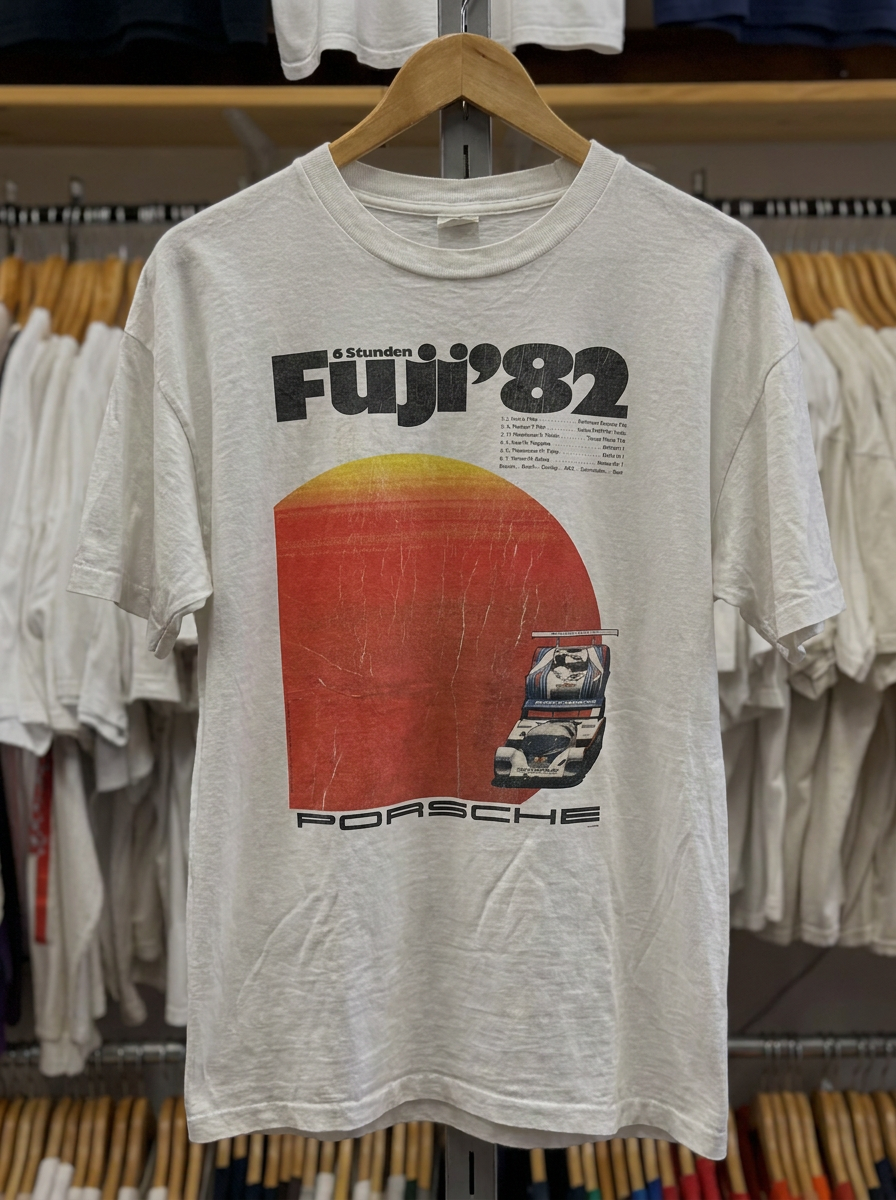 Fuji '82— Vintage Porsche  Edition | White Tee