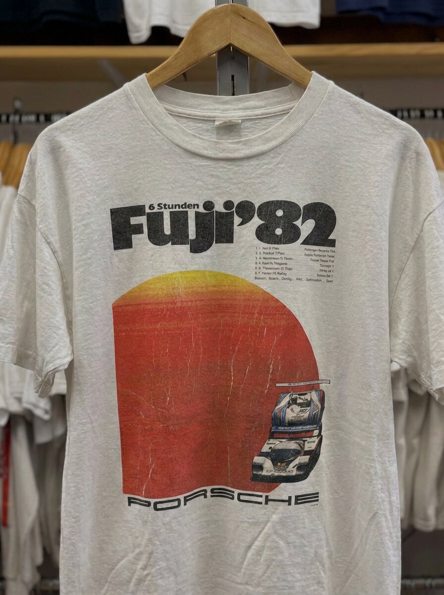 Fuji '82— Vintage Porsche  Edition | White Tee