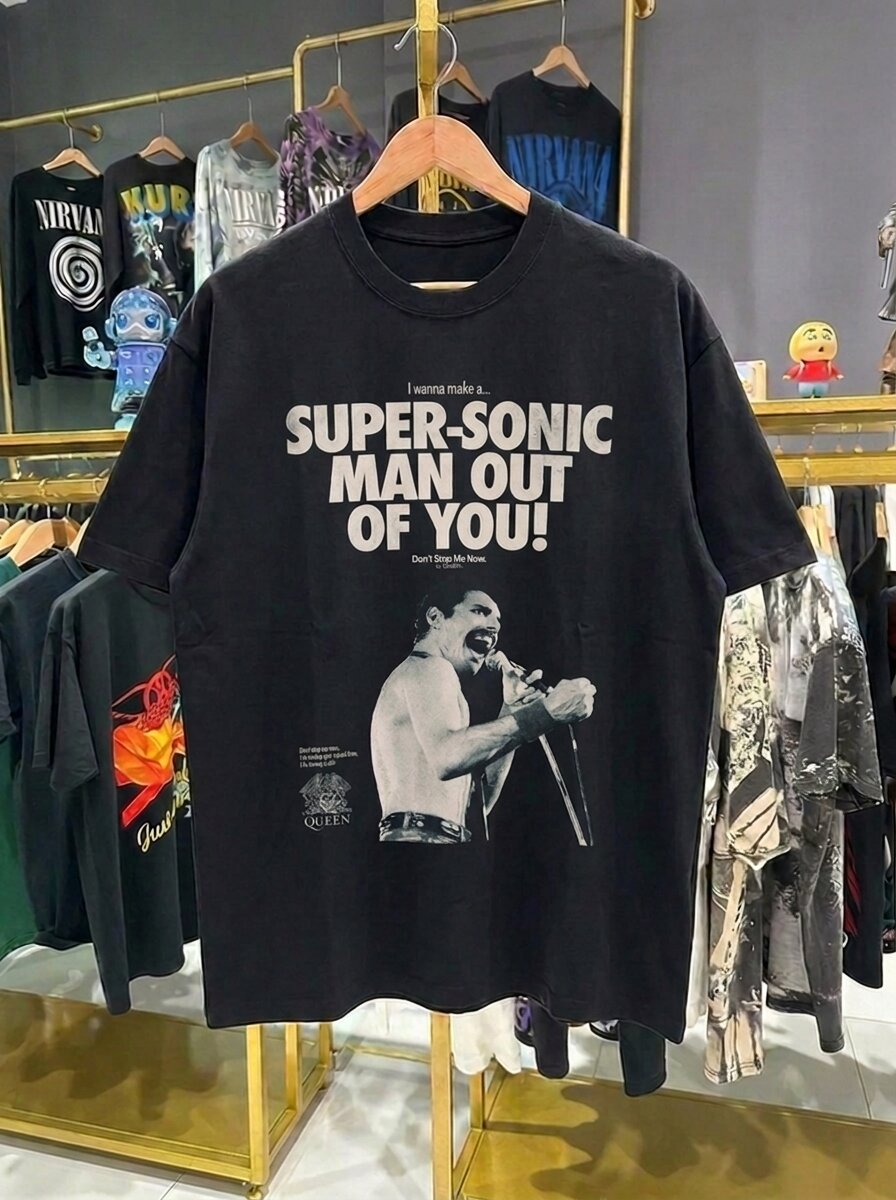 Queen Super Sonic Ad Black Tee