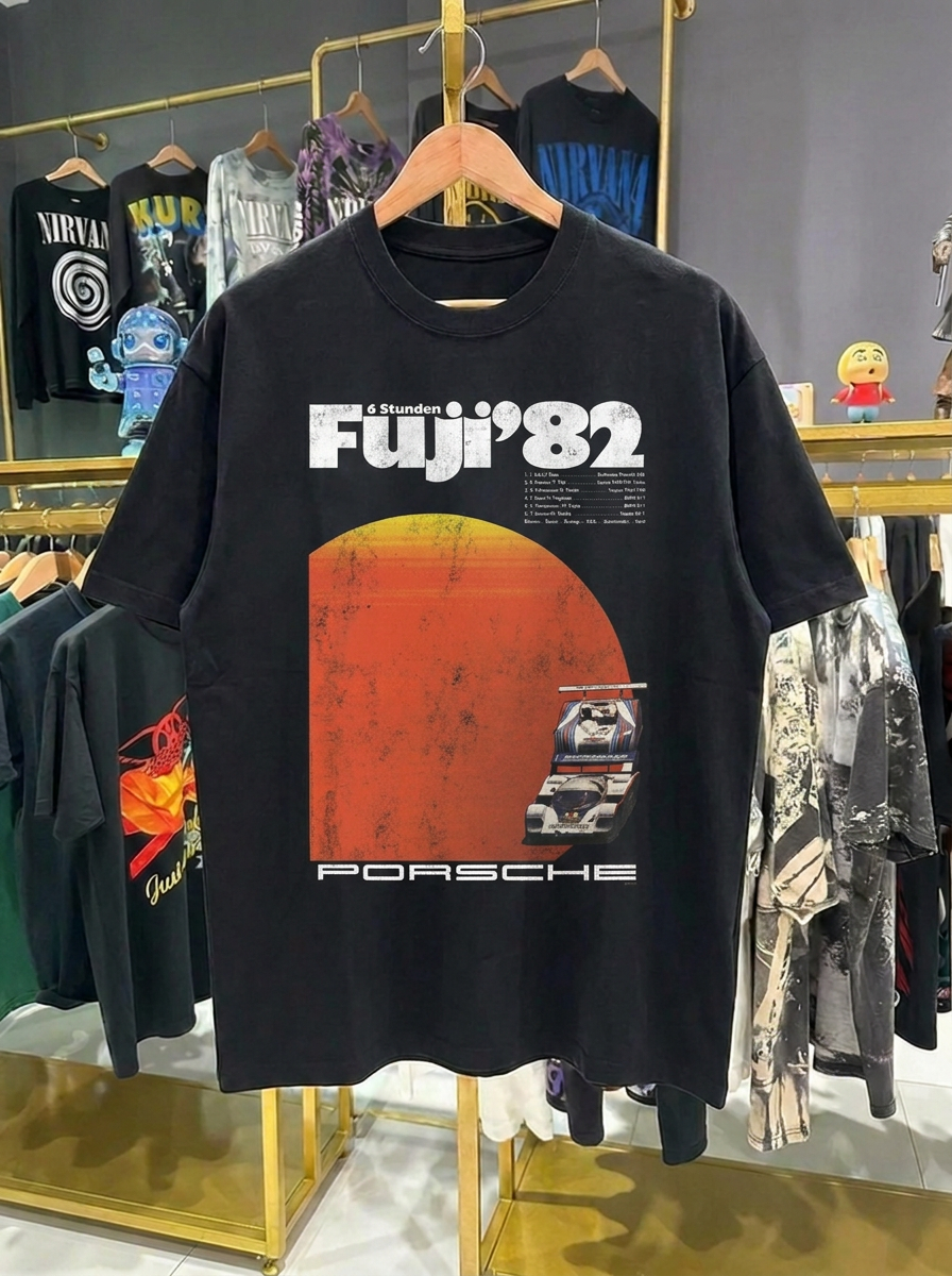 Fuji '82— Vintage Porsche  Edition | Black Tee