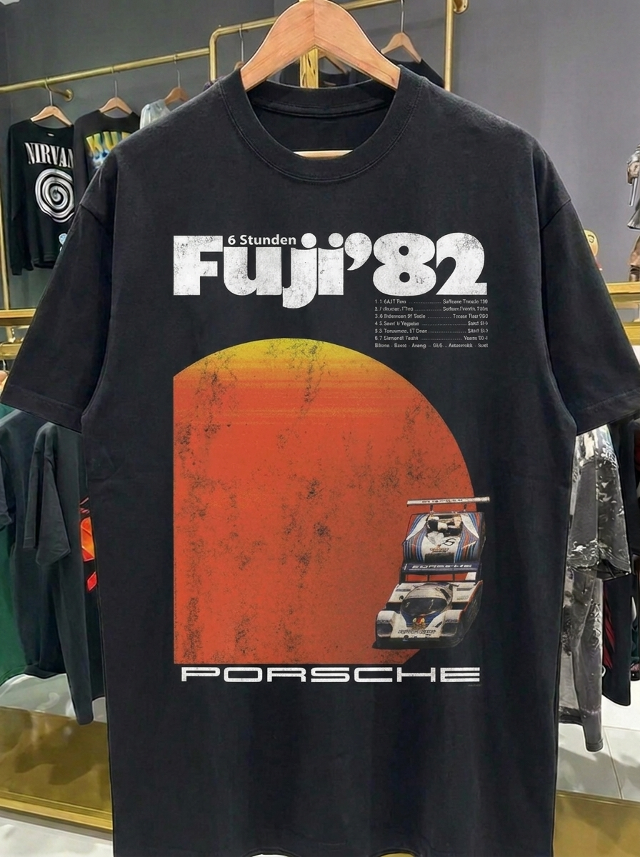 Fuji '82— Vintage Porsche  Edition | Black Tee