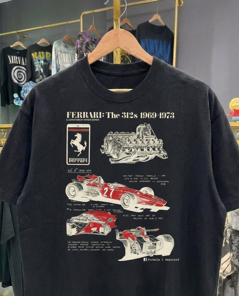 Ferrari Retro 1969 | Black T-Shirt