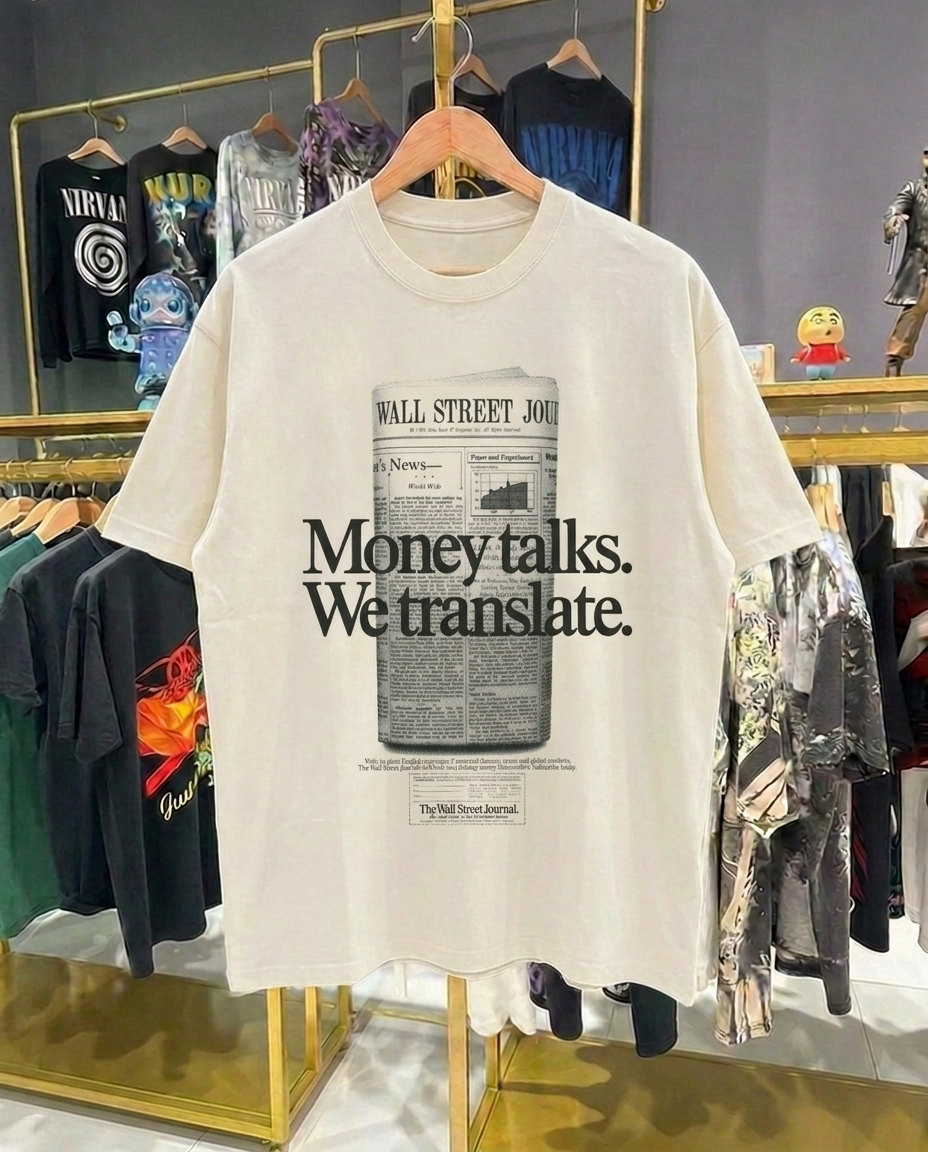 Money Talks we Translate | White T-Shirt