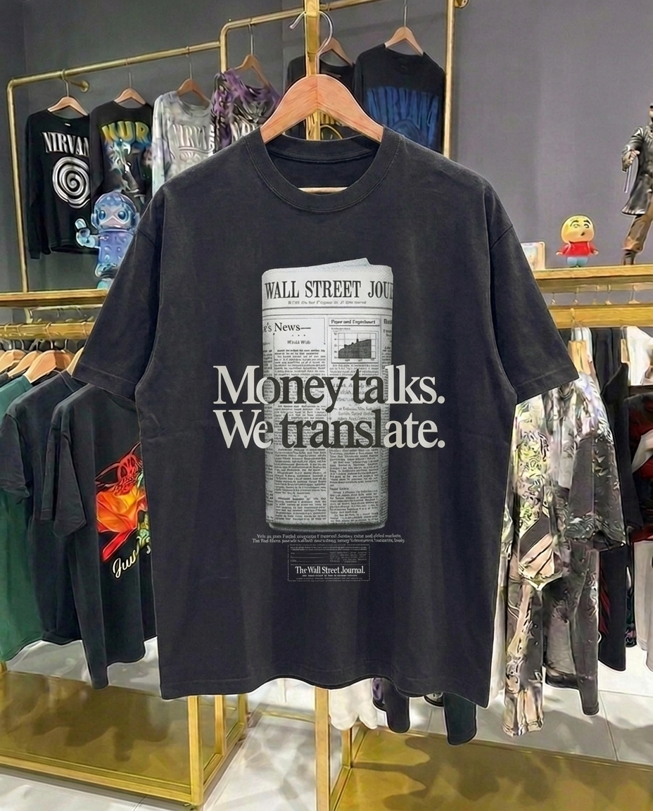 Money Talks we Translate | Black T-Shirt
