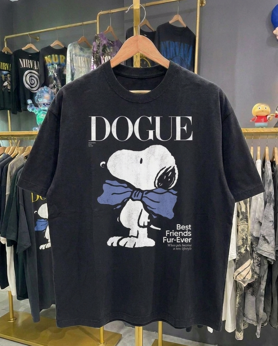 Snoopy DOGUE Black Tee