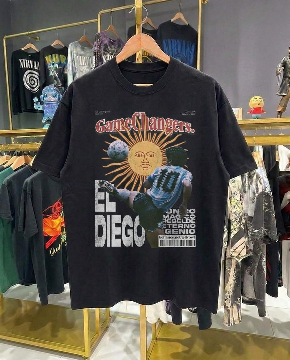 El Deigo Maradona Classic Black Tee