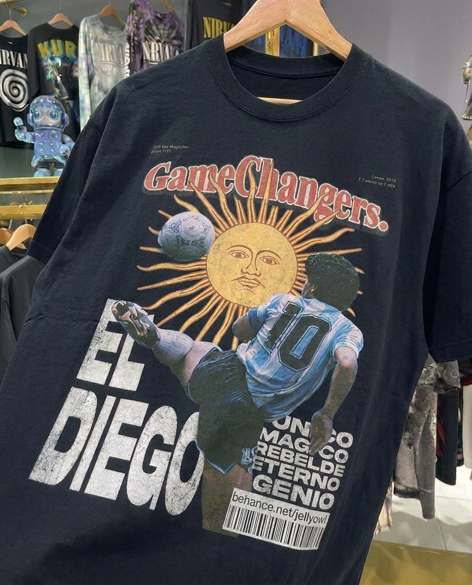 El Deigo Maradona Classic Black Tee