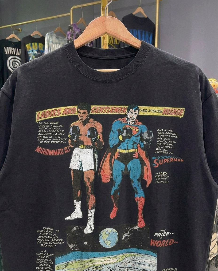 Ali vs Superman Black Tee