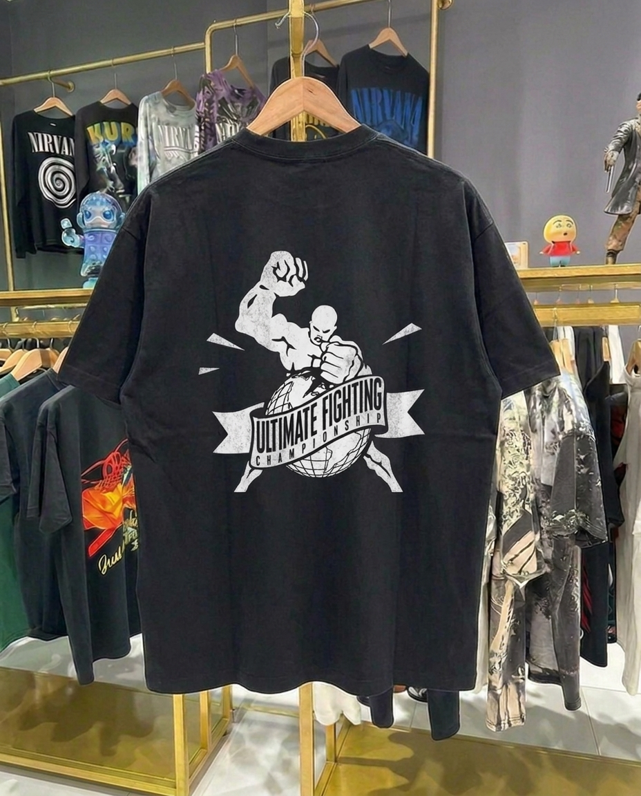 Ultimate Fighter Retro Double Sided | Black Tee