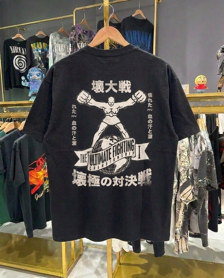 Ultimate Fighter Vol 1. Retro Double Sided | Black Tee
