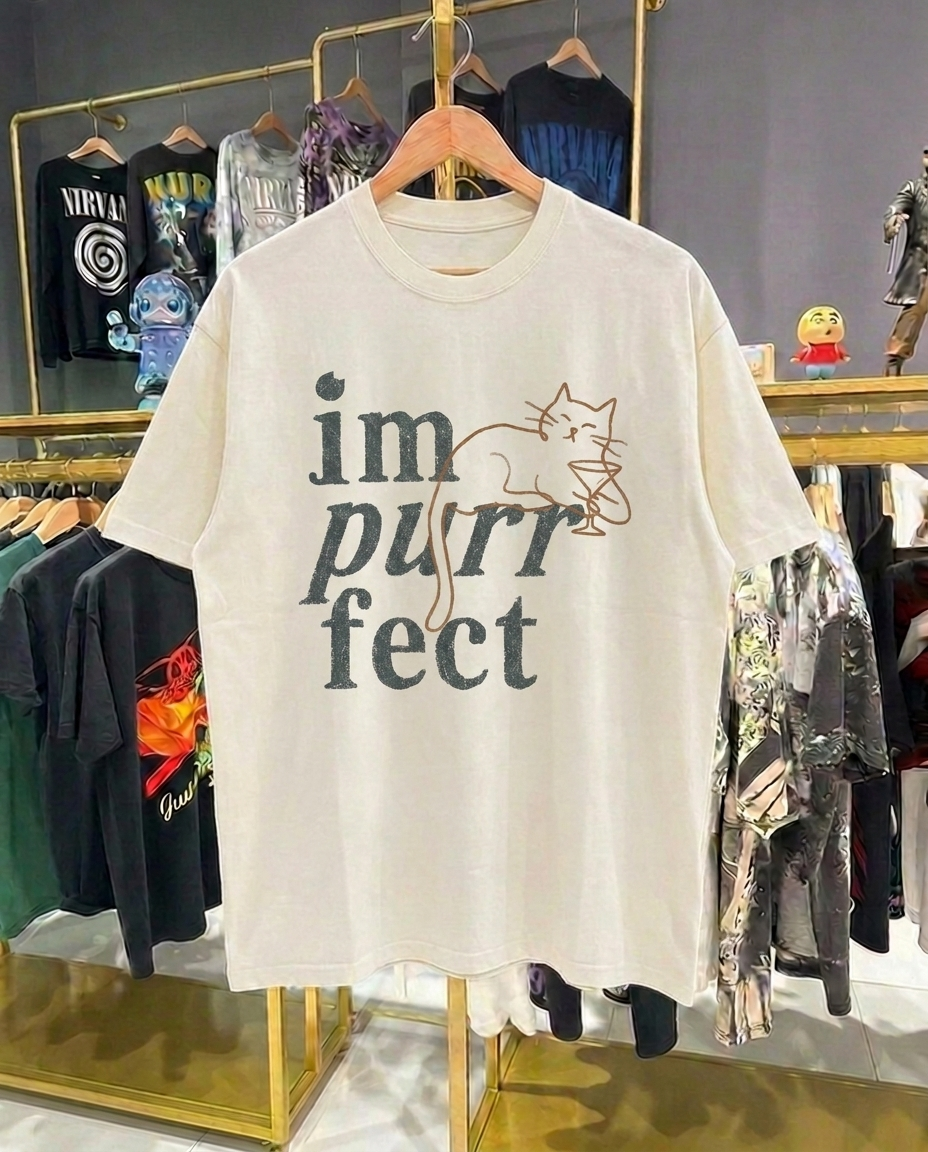 Purrfect White Tee
