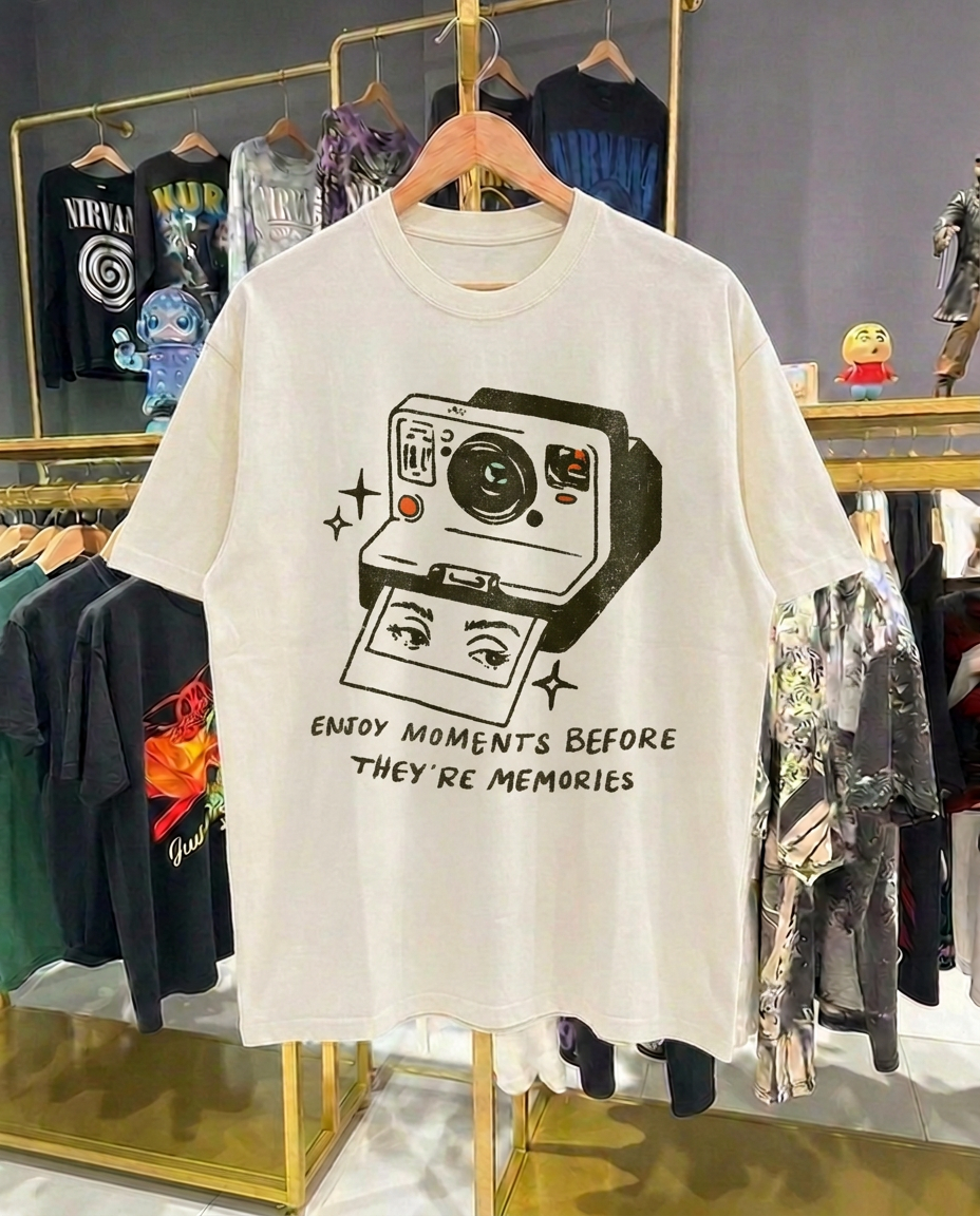Enjoy Moments Before They're Memories Control White Tee