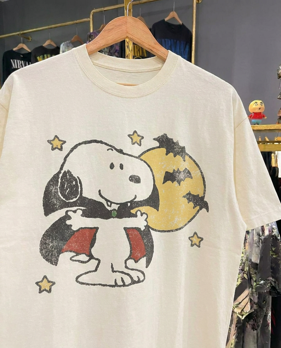 Snoopy Halloween Edition White Tee
