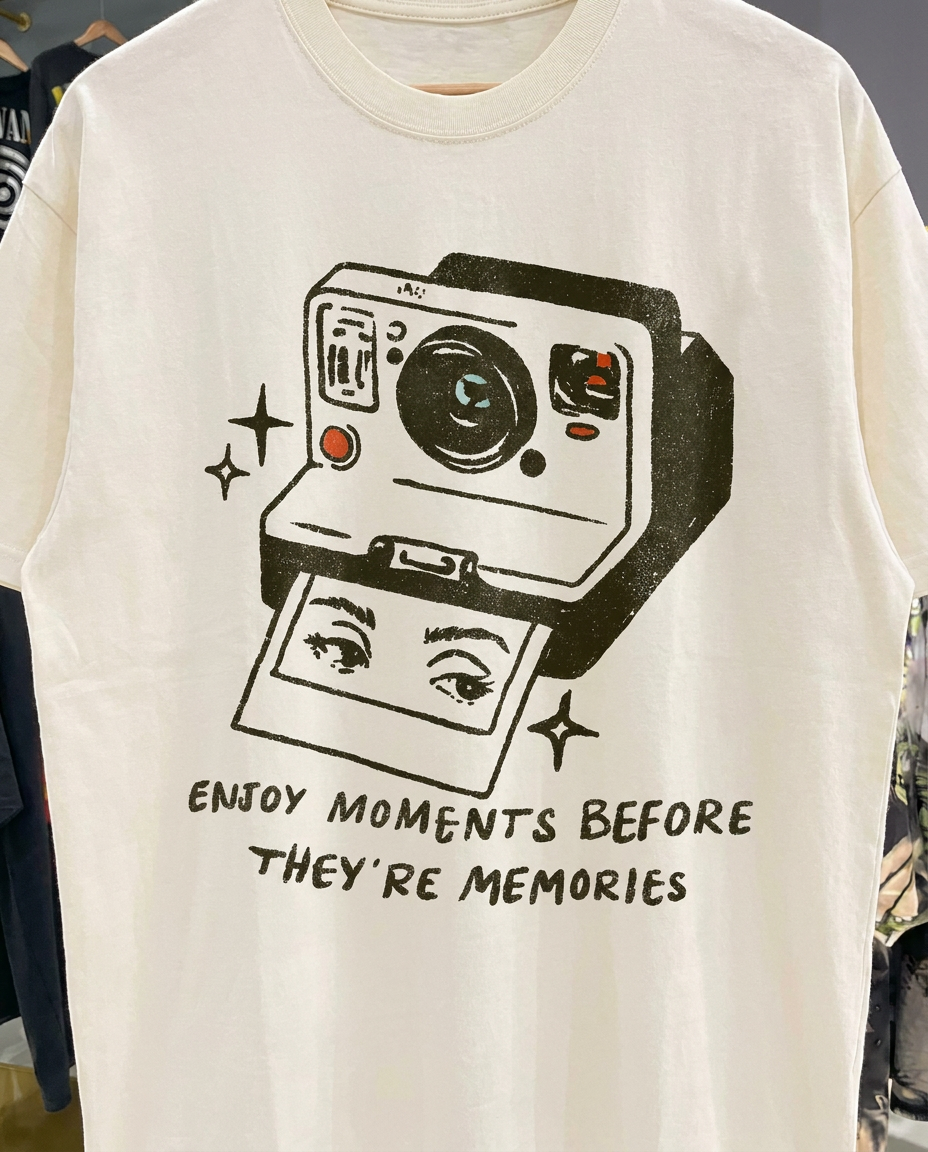 Enjoy Moments Before They're Memories Control White Tee